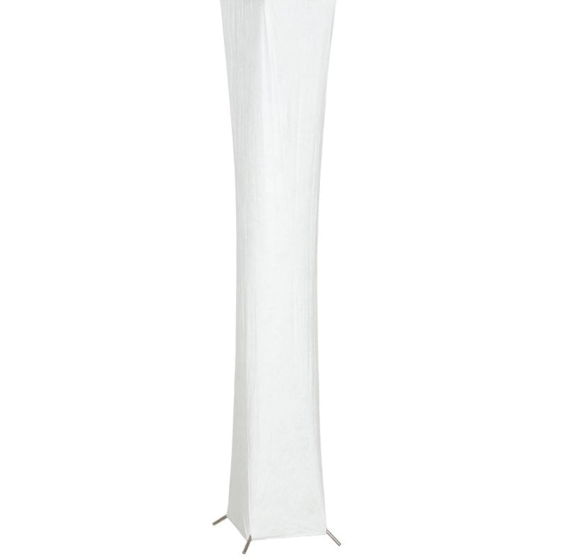 Lampada da terra bianca e argento con LED dimmerabile e interruttore a pedale