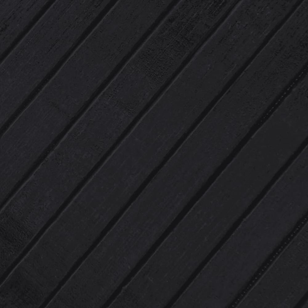 Tappeto Rettangolare Nero 100x300 cm in Bambù