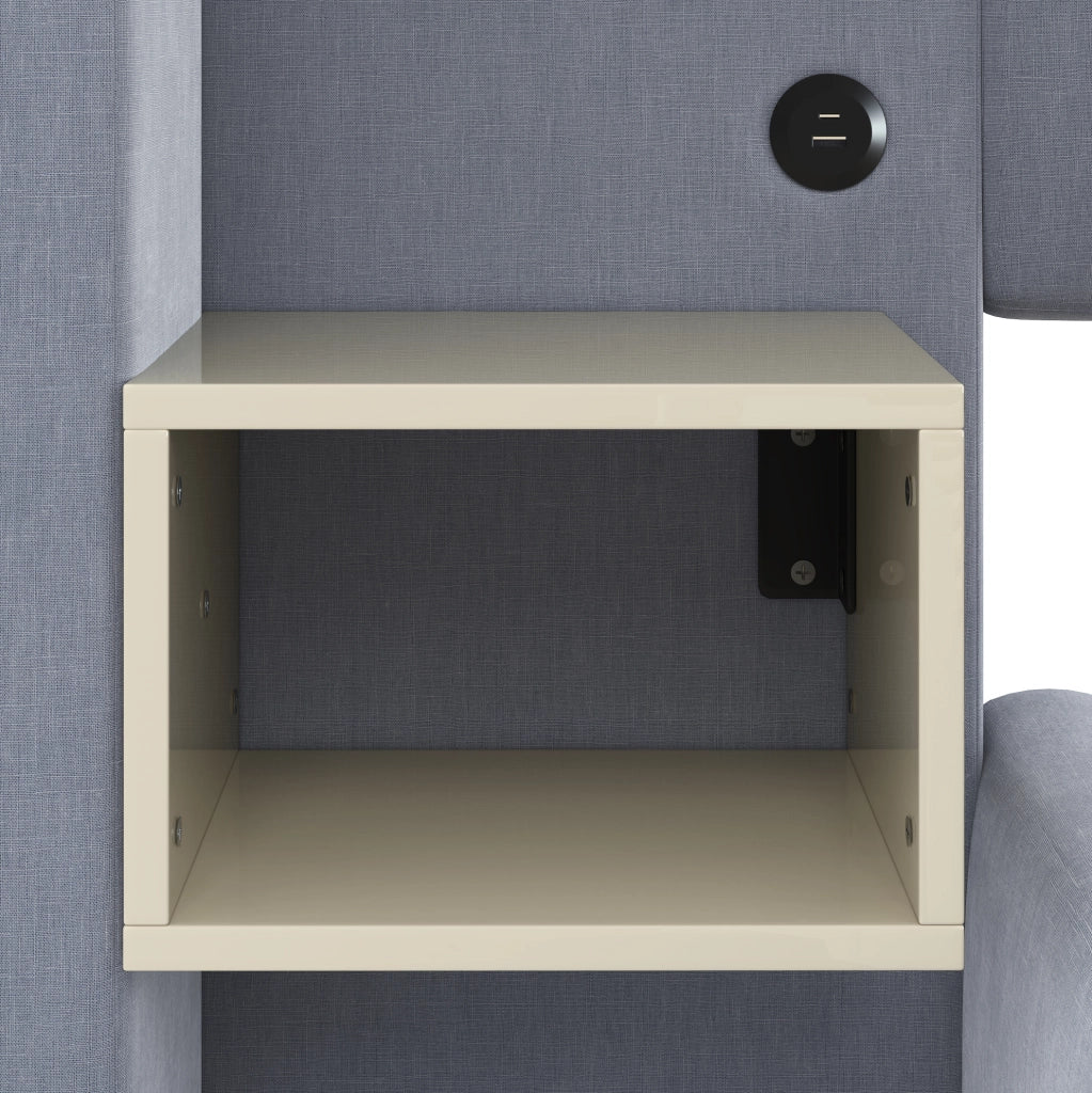 Letto imbottito grigio 180 x 200 cm con contenitore e luci