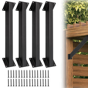 Set di 4 supporti angolari da 45° in metallo per pali in legno, colore nero