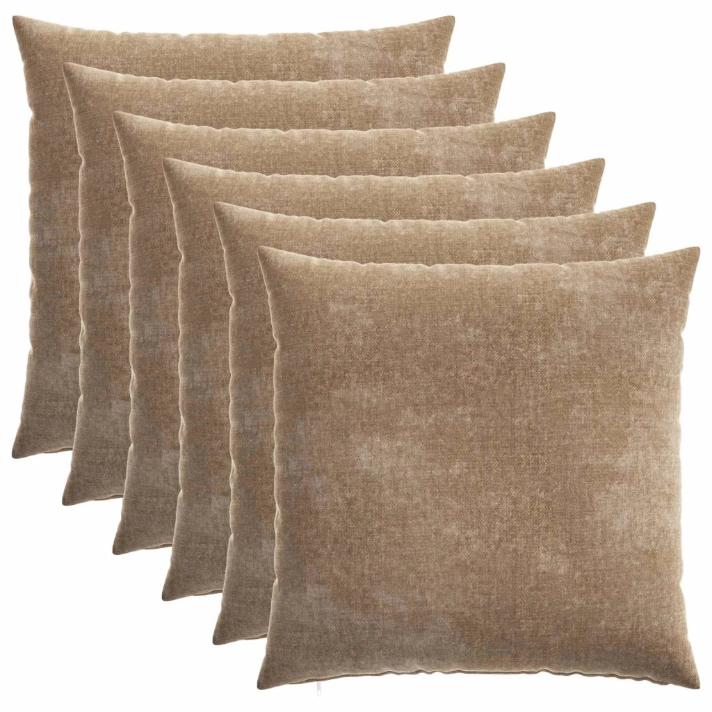 Federa 6 pz HEERLEN Marrone 80 x 80 cm Tessuto Chenille 913630