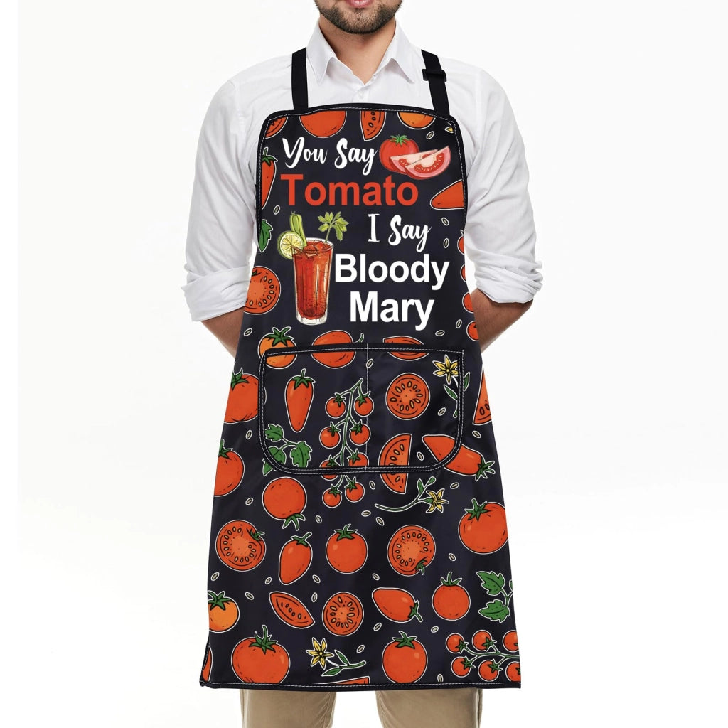 Grembiule da barman "Bloody Mary", impermeabile, 72x68 cm, con 2 tasche