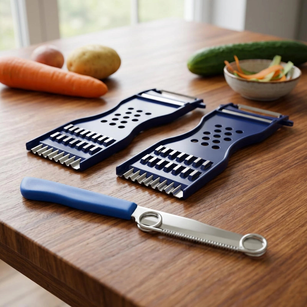 Set di tre pelapatate per verdure, con manico ergonomico