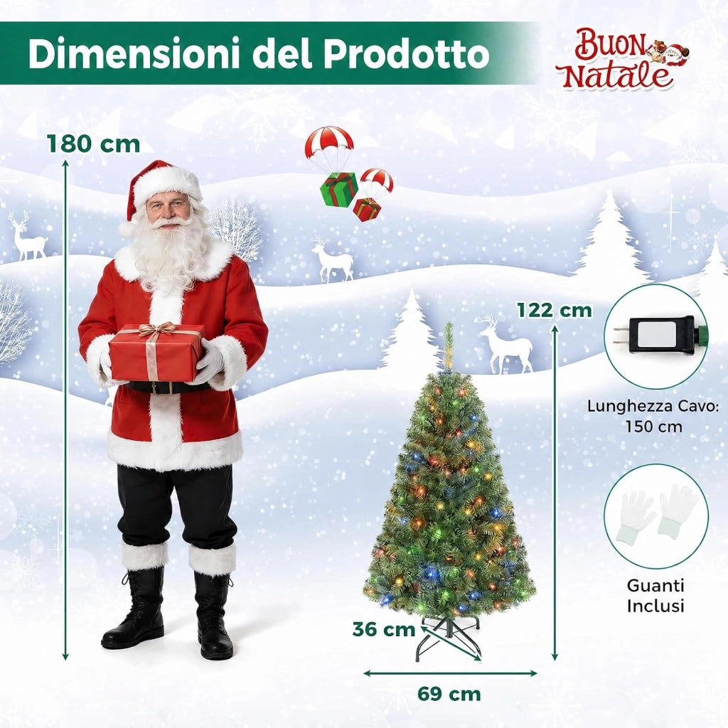 Albero di Natale 120 cm con Luci LED
