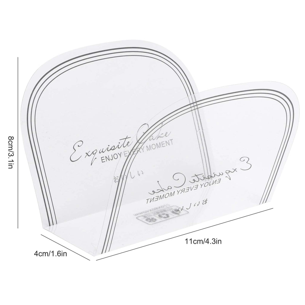 100 bordi per torte in PET, 11x8x4 cm, a forma di semicerchio, per l'imballaggio di torte