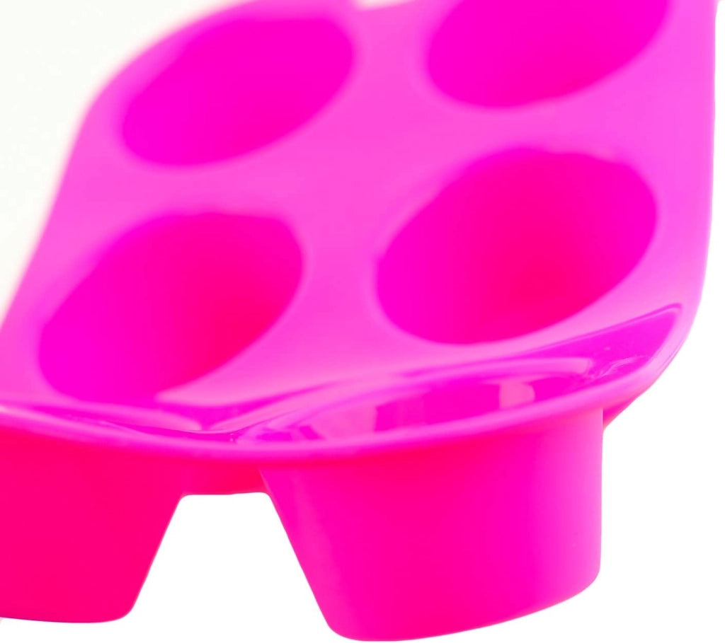 Stampi in silicone per muffin, 6 cavità, set da 2, colore nero e rosa
