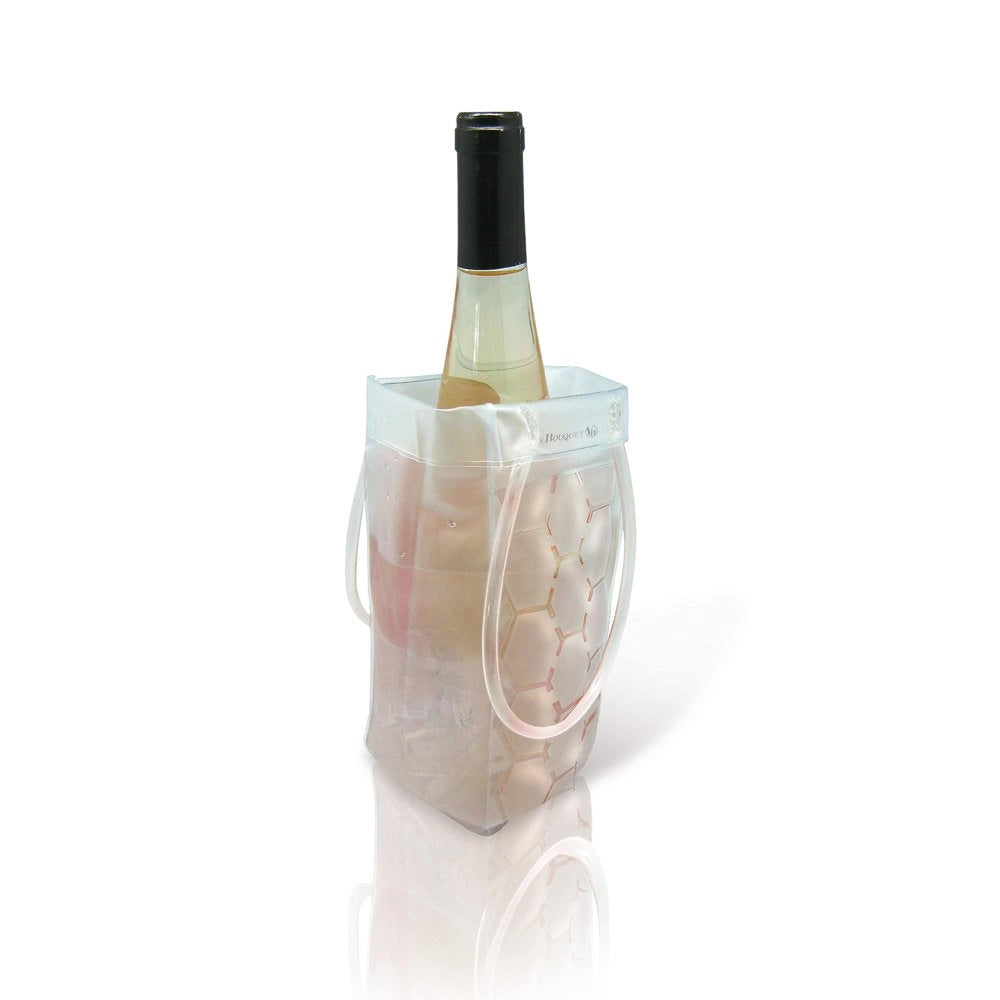Borsa termica in gel per bottiglie di vino, capacità 75 cl, trasparente