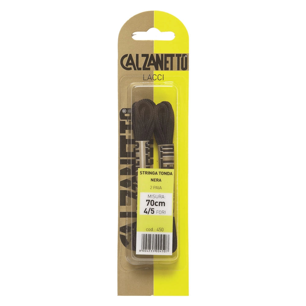LACCI TONDI cm.70 neri - blister 2 paia