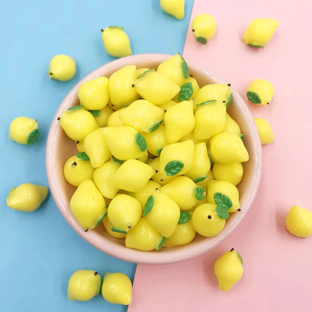 Frutta artificiale in resina, 20 pezzi, limone, decorazione mini