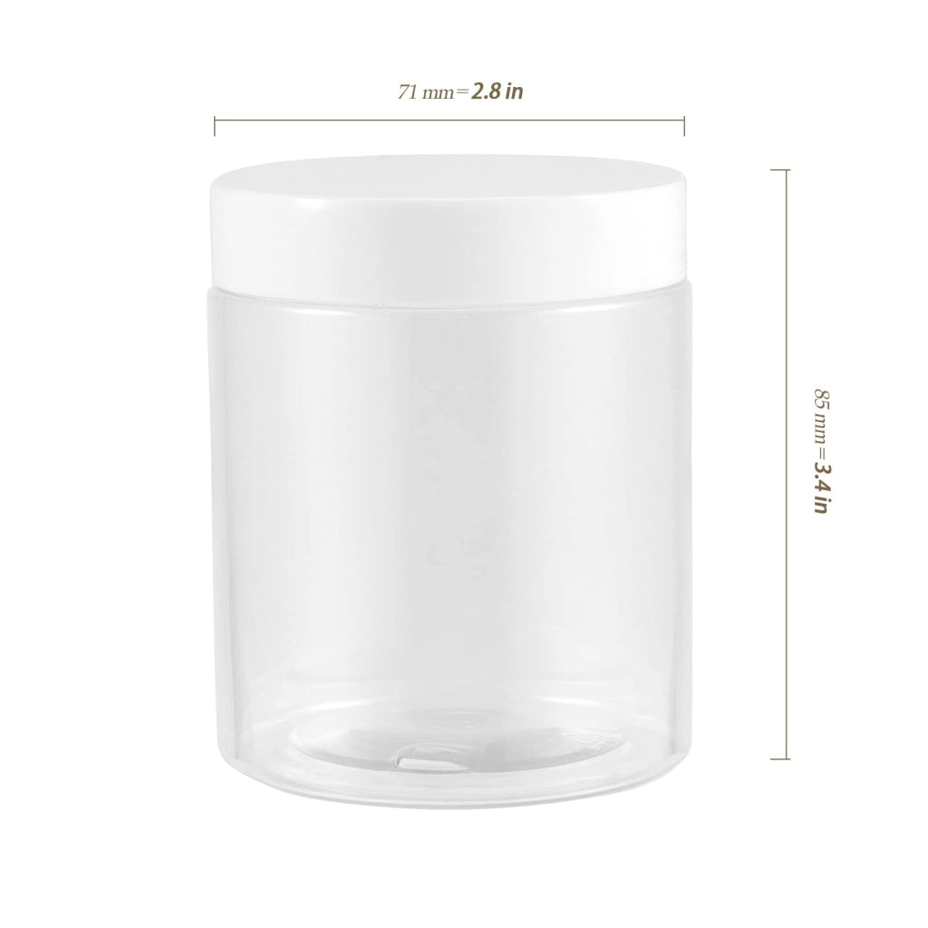 24 contenitori di plastica rotondi da 250 ml con coperchio, trasparenti