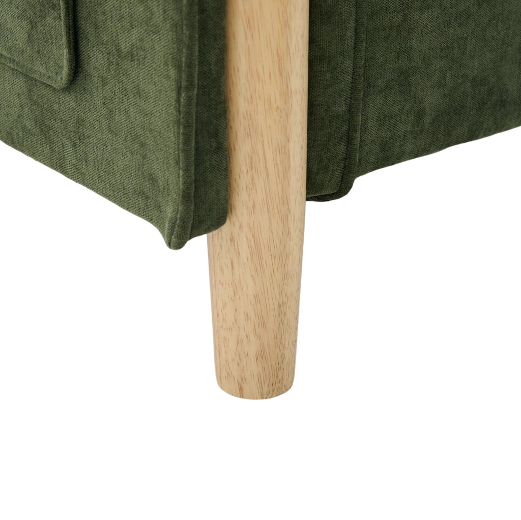 Divano modulare 4 posti con 2 pouf contenitore in ciniglia verde