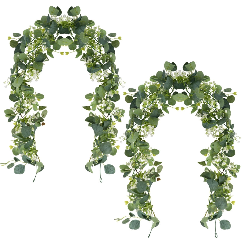 Ghirlande di eucalipto artificiale, 2 pezzi, 180 cm, colore verde