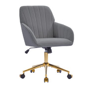 Sedia da ufficio ergonomica 62x60x97 cm in velluto grigio, regolabile per smart working