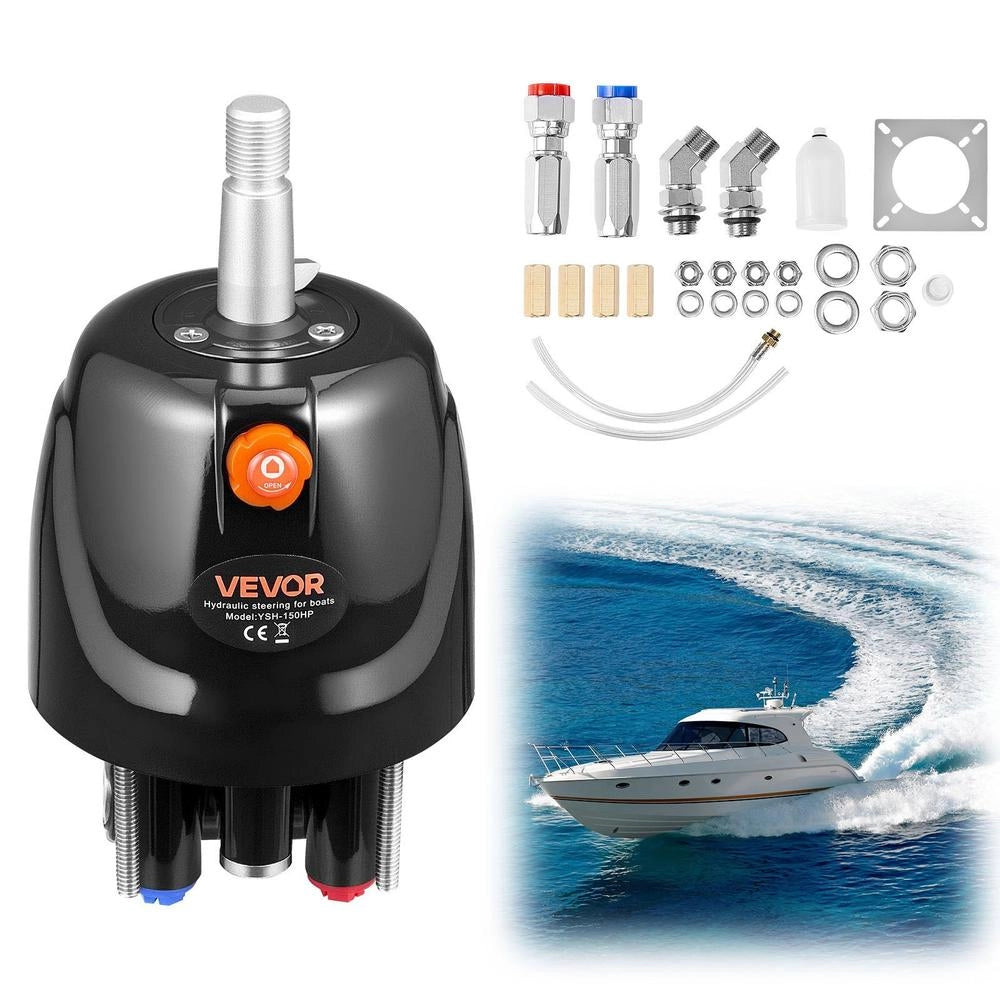 YSH-150HP Pompa Idraulica per Timone di Barche Fuoribordo 110kW (150 CV) 1000 PSI Nera in Lega di Alluminio Leggera e Compatta