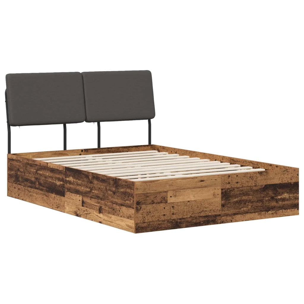 Letto matrimoniale con testiera Legno vecchio e grigio scuro 3439260