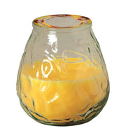 Bicchiere in vetro con candela alla citronella