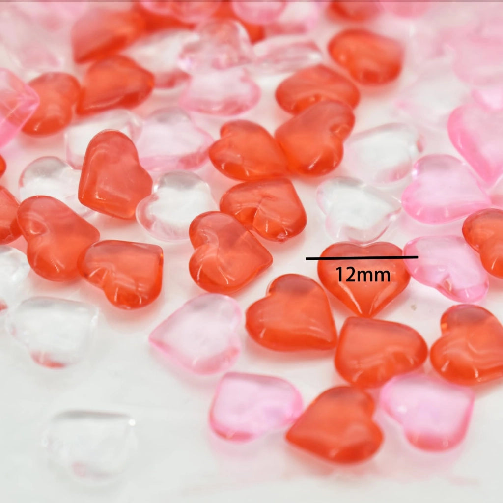 500 diamanti a forma di cuore, decorazioni sparse, coriandoli