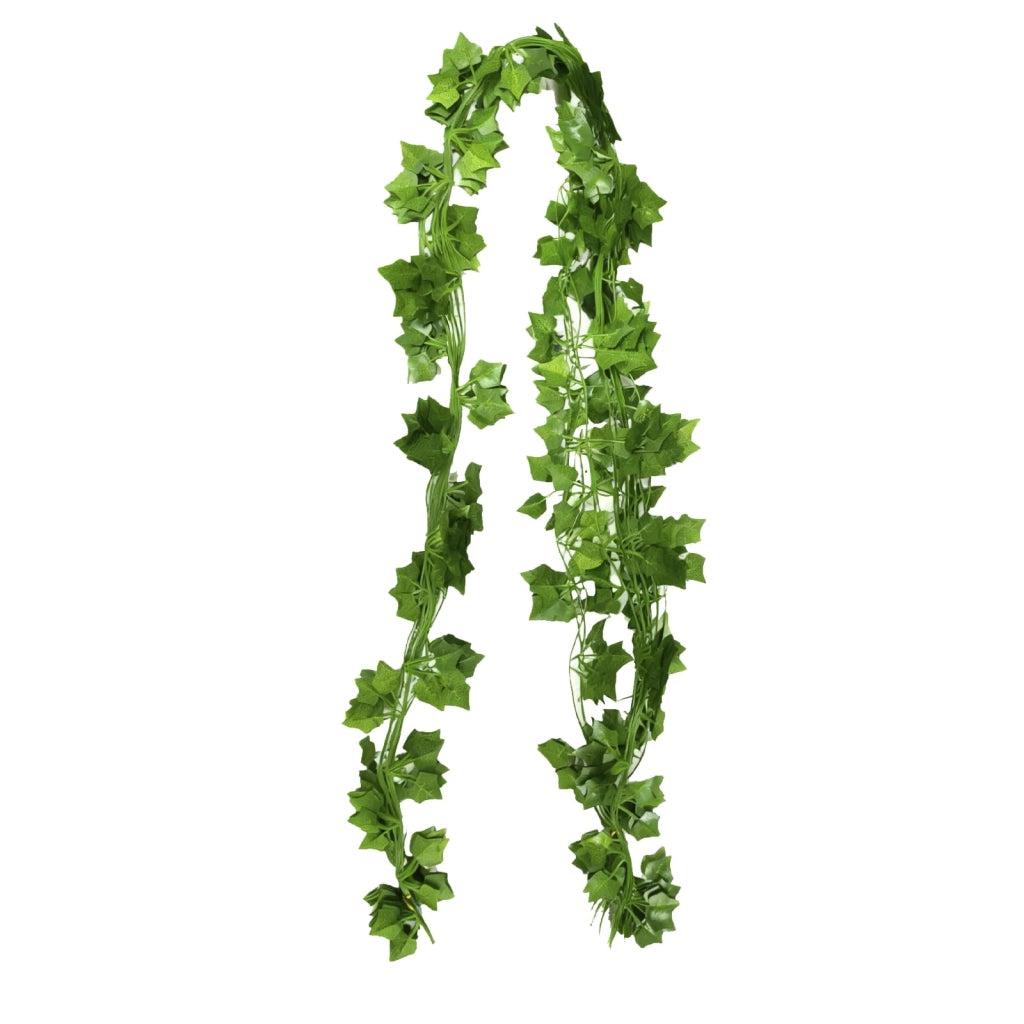 Edera artificiale, 12 pezzi, ciascuno lungo 2,3 metri, di colore verde, resistente agli agenti atmosferici, adatta per interni ed esterni