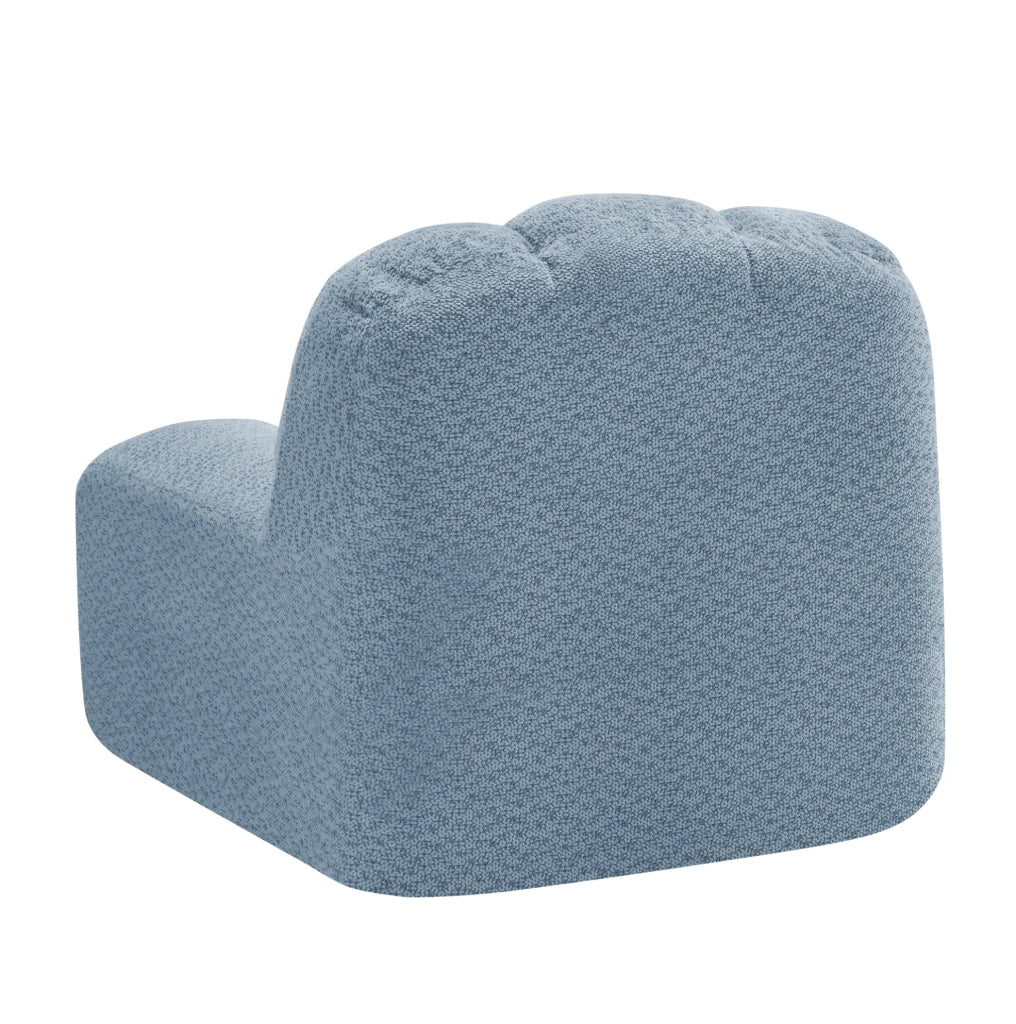 Divano modulare senza braccioli in pile granulato blu