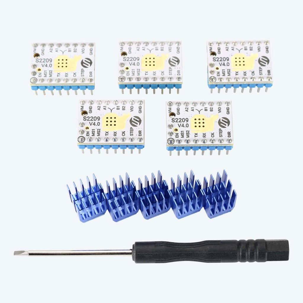 Driver per motori passo-passo TMC2209 V2.1, confezione da 5 pezzi, 256 microstep, 2,8 A, colore bianco