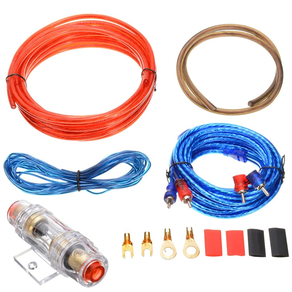 Kit di cavi per amplificatore per auto da 10 gauge, 1500 W, Hi-Fi, con fusibile