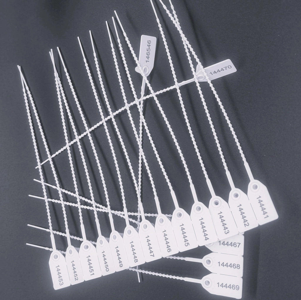 Sigilli di sicurezza da 250 mm, 1000 pezzi, numerati, in plastica