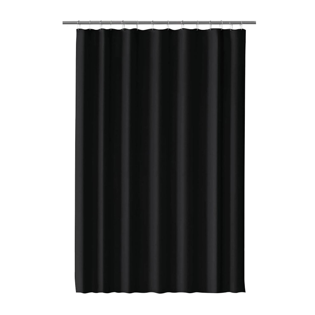 Tenda da doccia nera 200 x 240 cm in poliestere con ganci