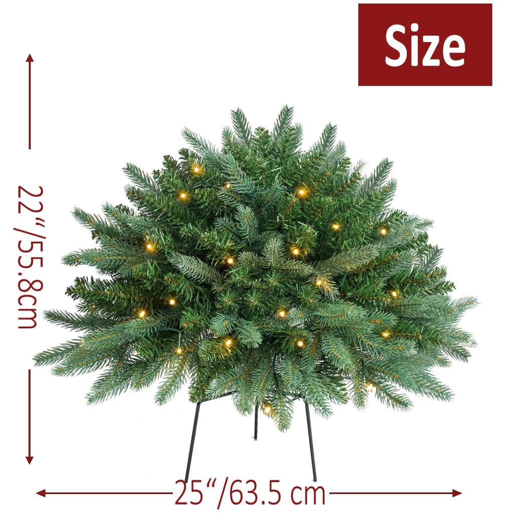Set di alberi di Natale con luci, confezione da 2, in plastica, colore blu abete