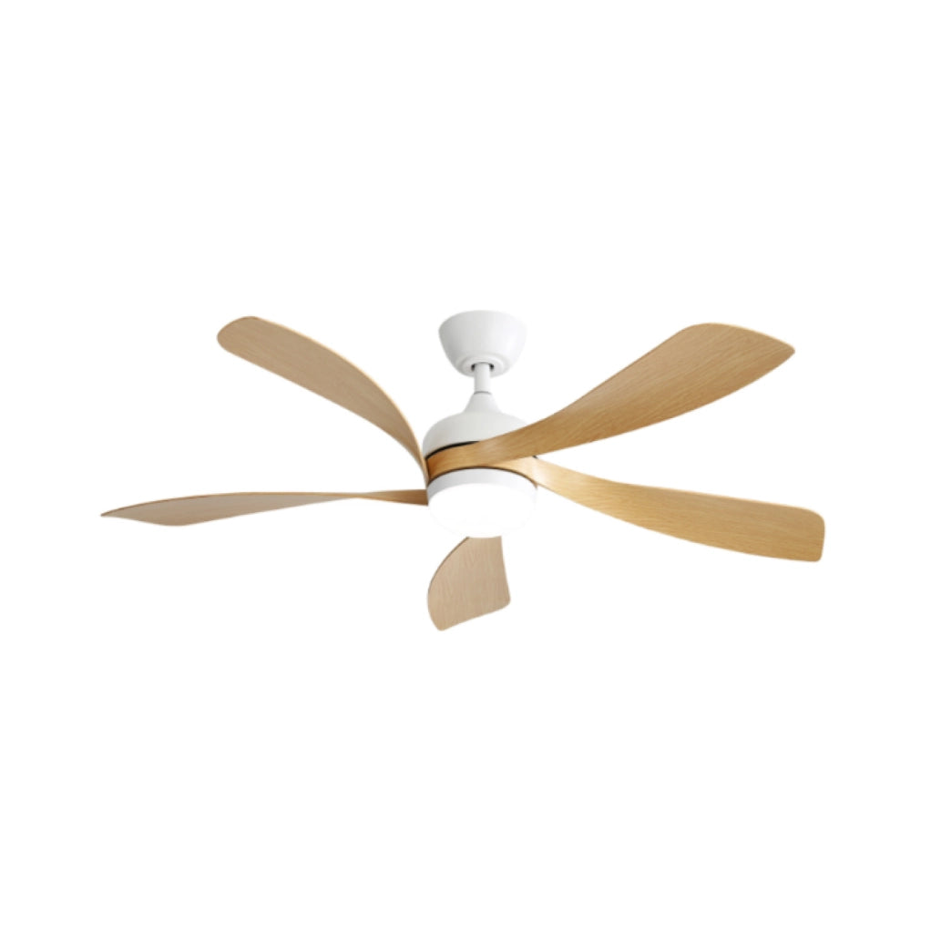 Ventilatore da soffitto bianco da 52 pollici con luce LED e telecomando
