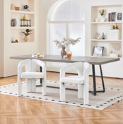 Sedia da pranzo in velluto beige con braccioli, 150 kg