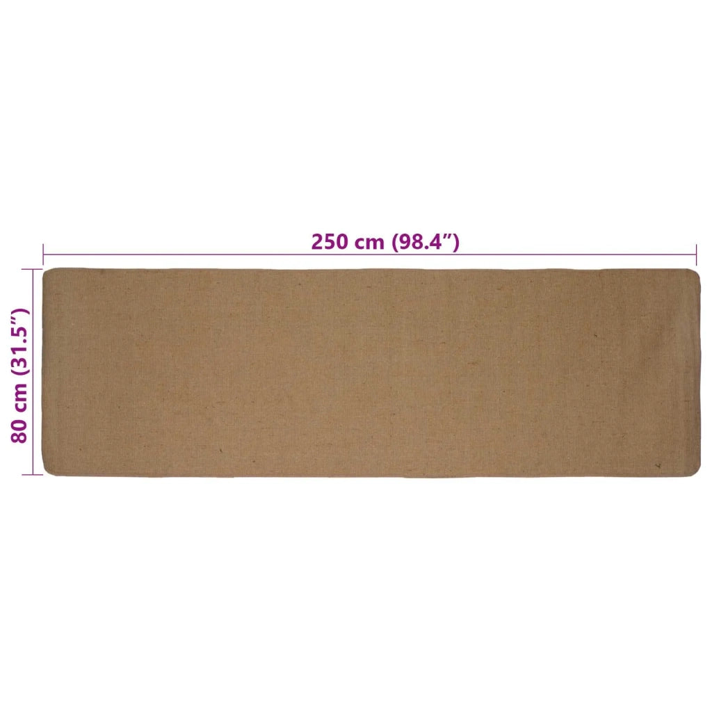 Tappeto da Area Marrone Chiaro 80 x 250 cm Juta 42010778