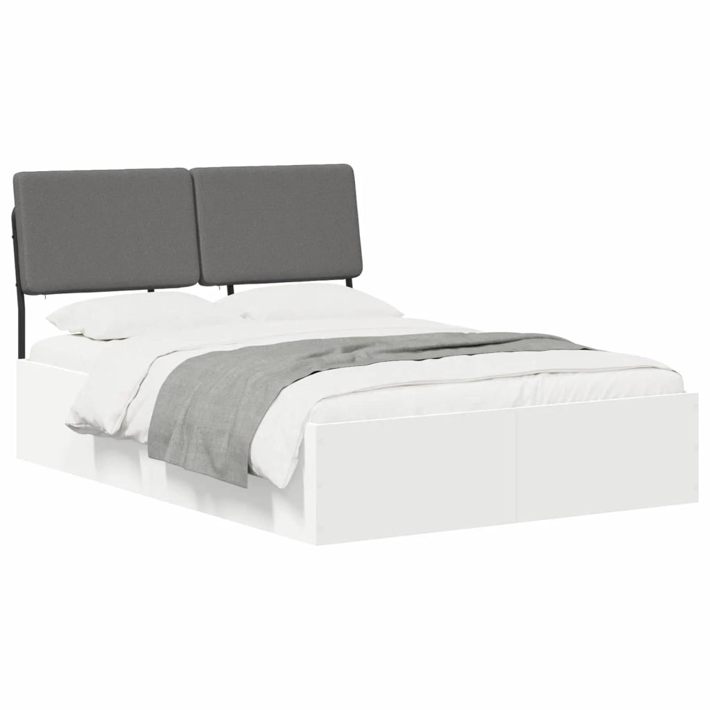 Letto matrimoniale con testiera Bianco e Grigio Chiaro 3439230