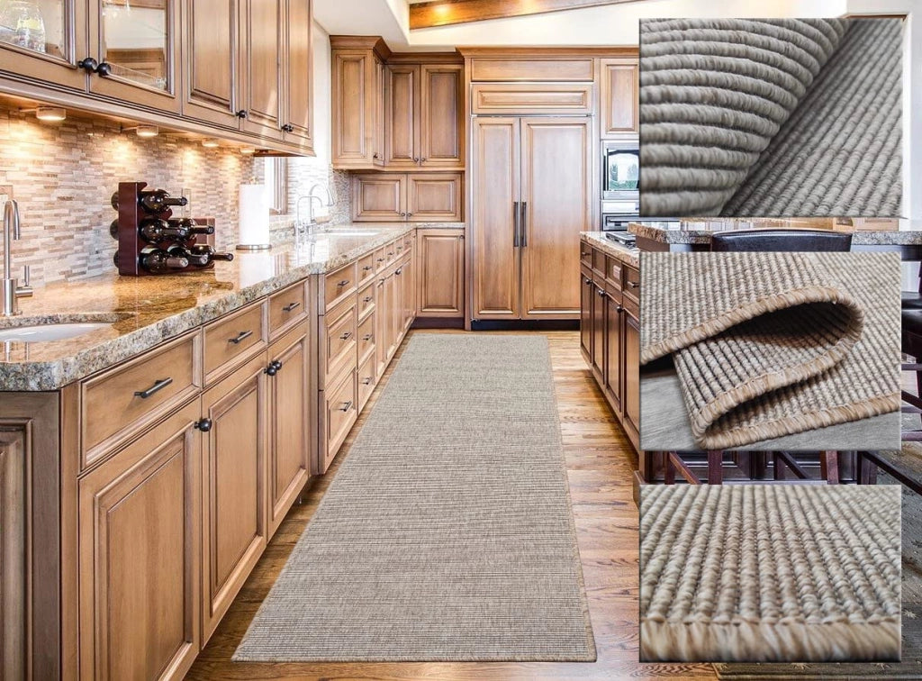 Tappeto per corridoio, 50x150 cm, beige, rettangolare, adatto per interni ed esterni, facile da pulire