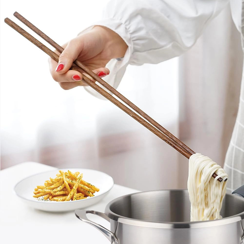 Bacchette lunghe, 4 paia, 38 cm, in legno, per cucinare