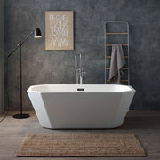 Vasca freestanding ottagonale in acrilico bianco
