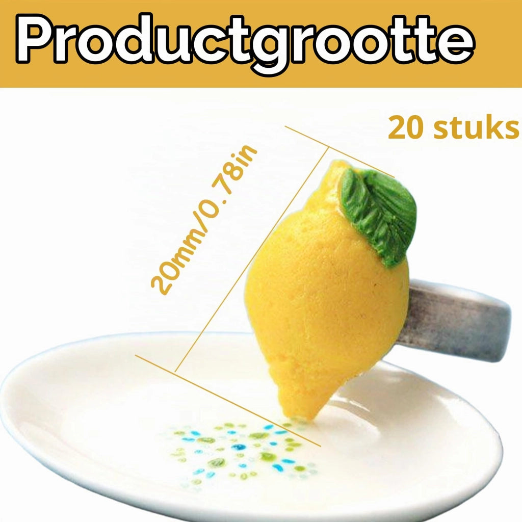 Frutta artificiale in resina, 20 pezzi, limone, decorazione mini