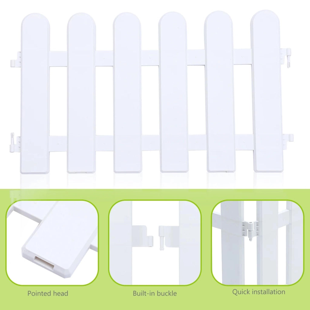 Set di 4 recinzioni decorative in plastica bianca, dimensioni 50x30 cm