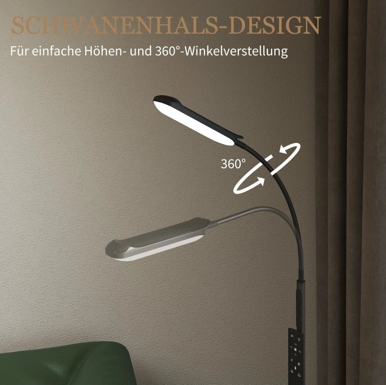 Lampada da terra LED nera dimmerabile con telecomando