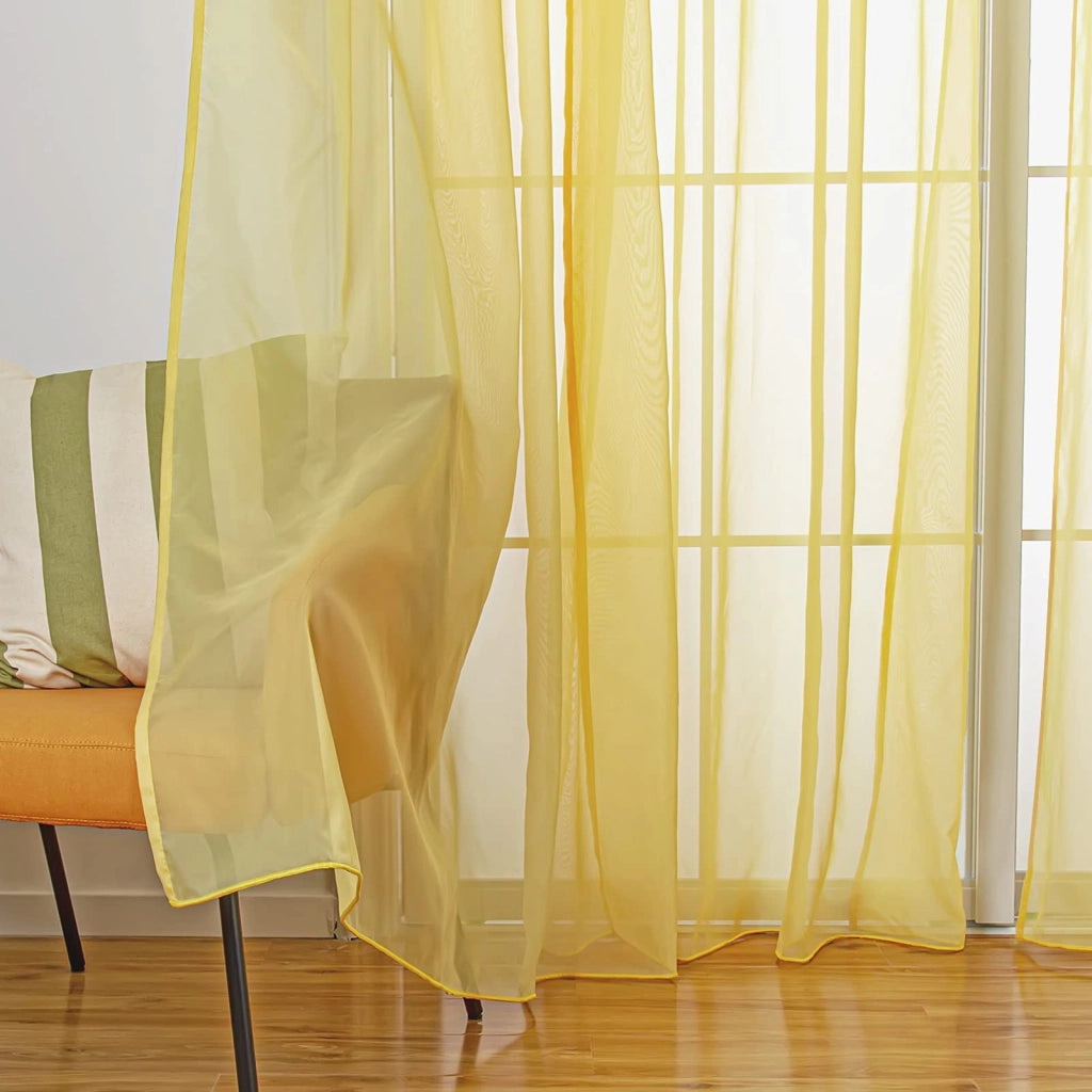 Tende a rullo, con passanti, colore giallo, 140x144 cm, 2 pannelli