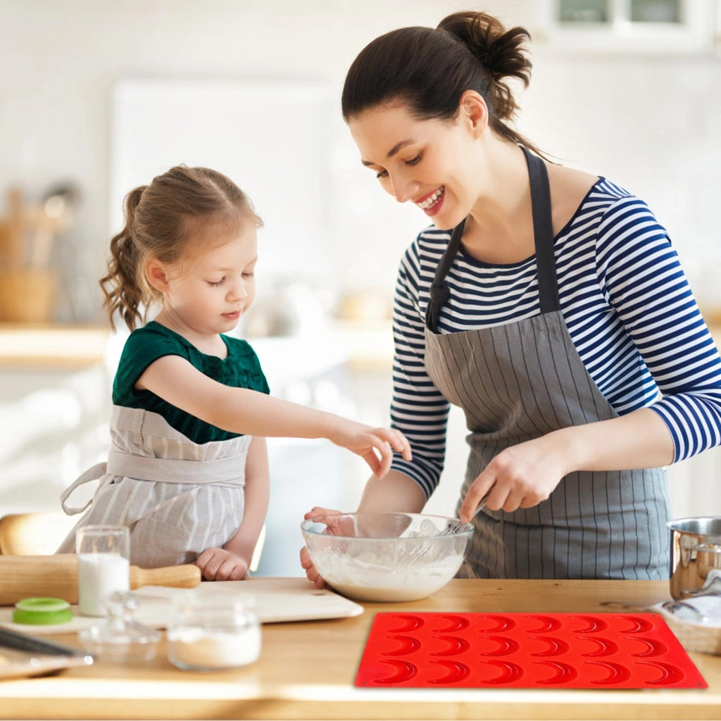 Stampi in silicone per biscotti "Vanillekipferl", 18 stampi, set da 3