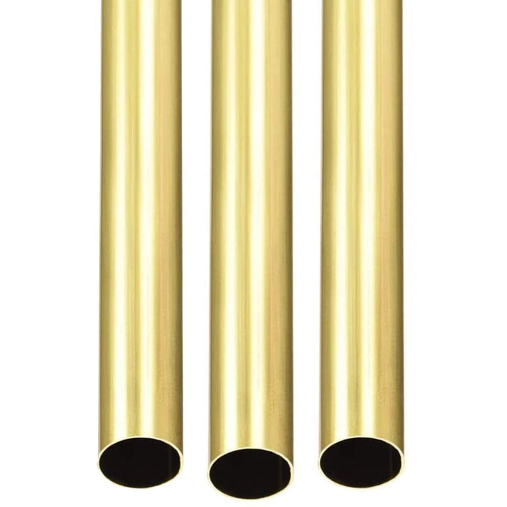 Set di 3 tubi in ottone, diametro esterno 6,5 mm, spessore della parete 0,2 mm, lunghezza 300 mm