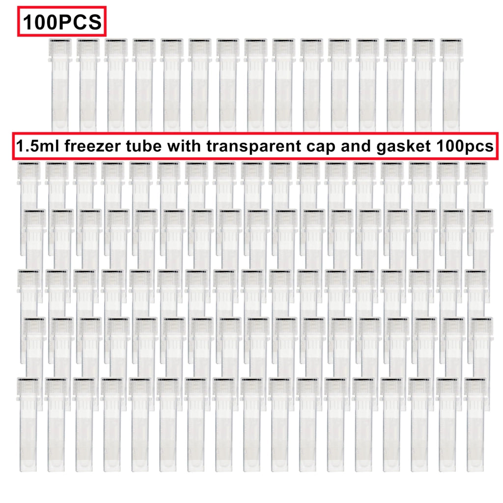 100 provette da 1,5 ml con coperchio, trasparenti
