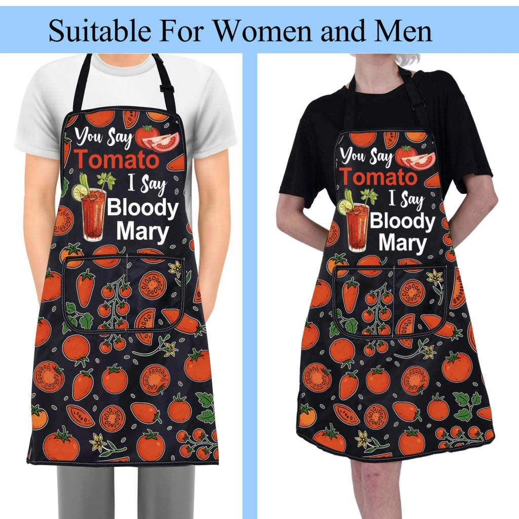 Grembiule da barman "Bloody Mary", impermeabile, 72x68 cm, con 2 tasche