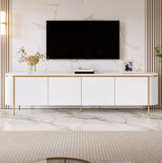 Mobile TV bianco 180 cm con 6 ante e passacavi