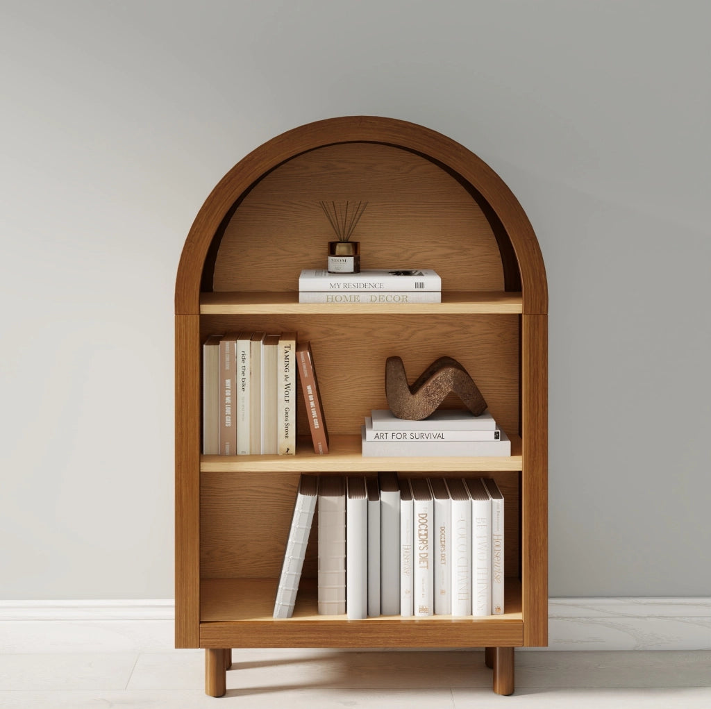 Libreria aperta 60x24x95 cm in legno ingegnerizzato noce; 3 ripiani
