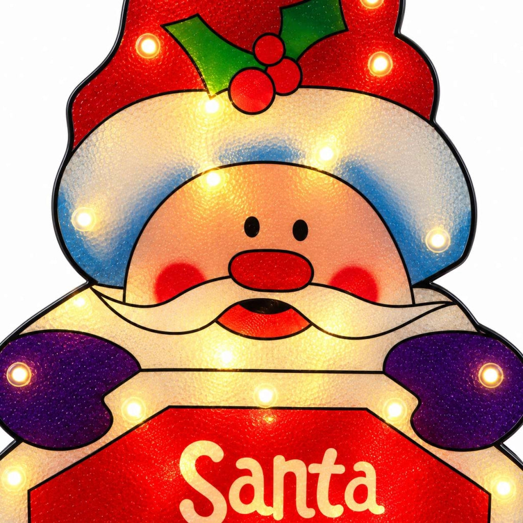 Decorazione Natalizia Babbo Natale con Interruttore a Batterie Interni e Esterni