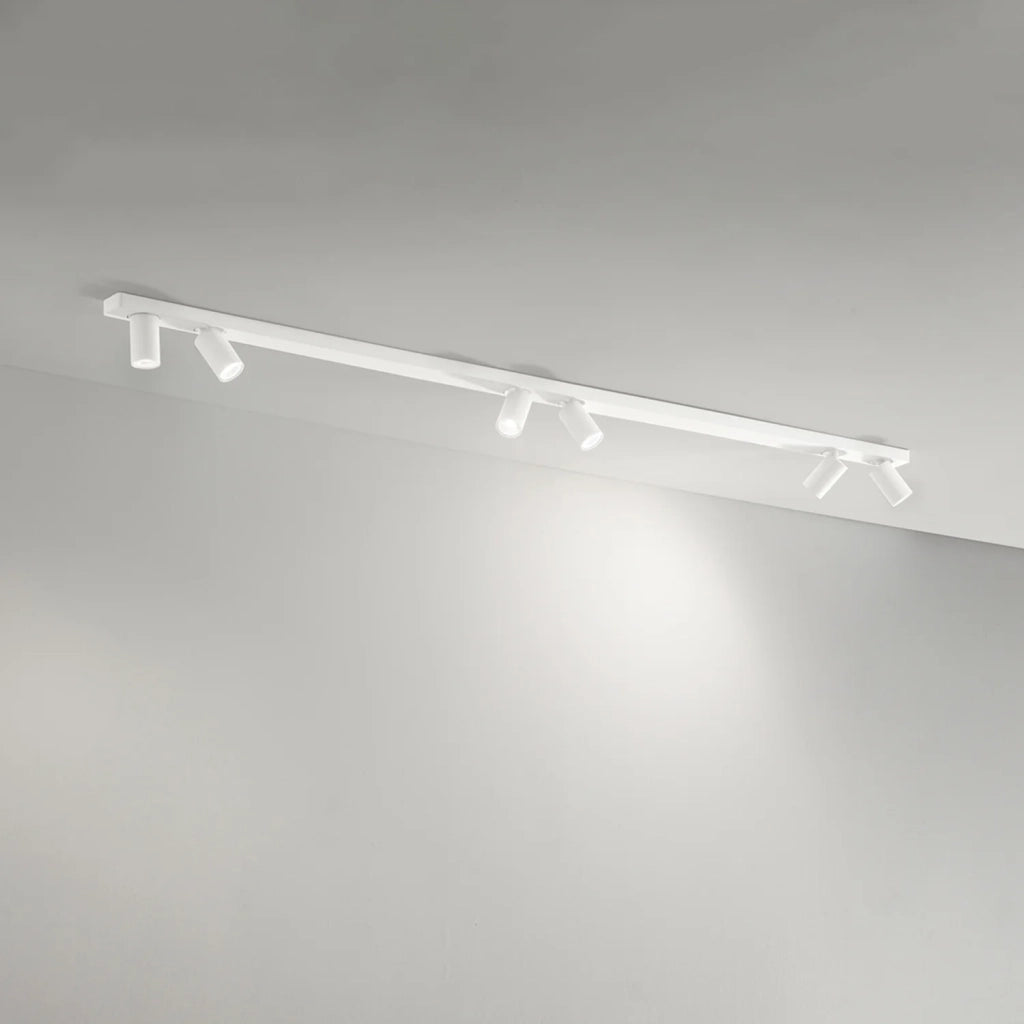 Plafoniera Moderna Oddy Metallo Bianco 6 Luci Orientabili Gu10 Ip20