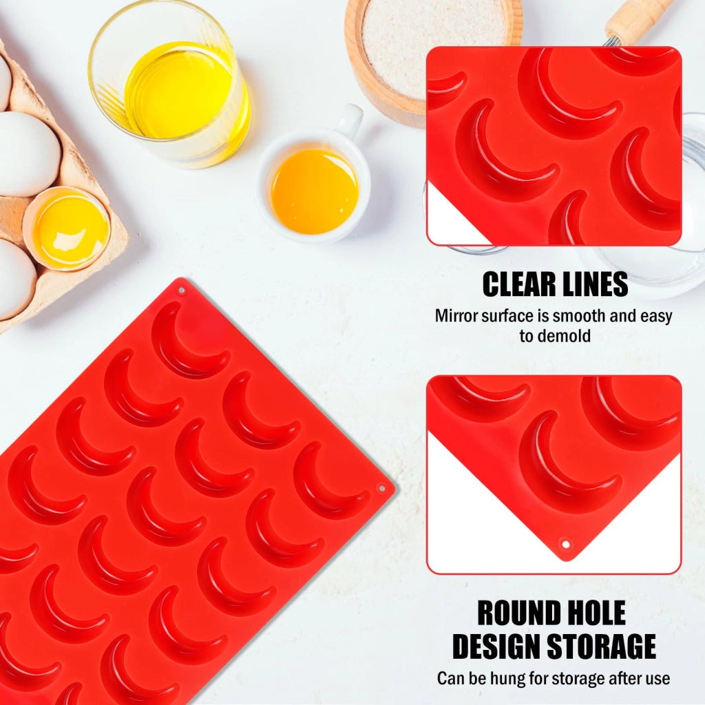 Stampi in silicone per biscotti "Vanillekipferl", 18 stampi, set da 3