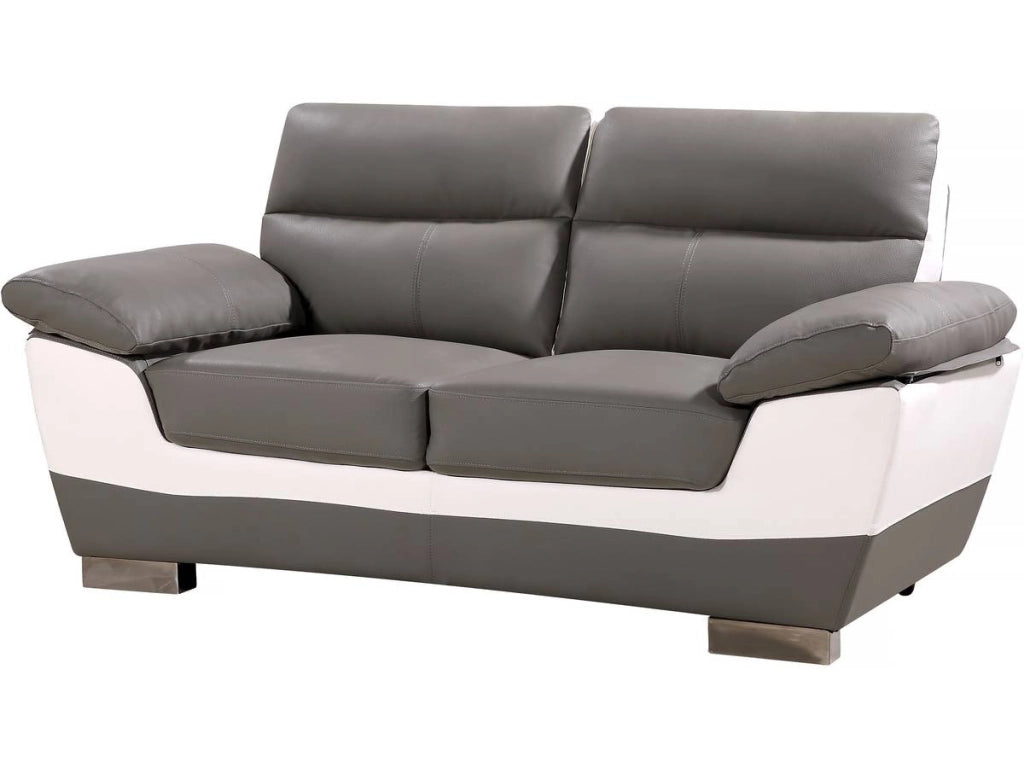 Divano in pelle rigenerata / PVC "DALLAS" - 169 x 88 x 90 cm - 2 posti - Nero
