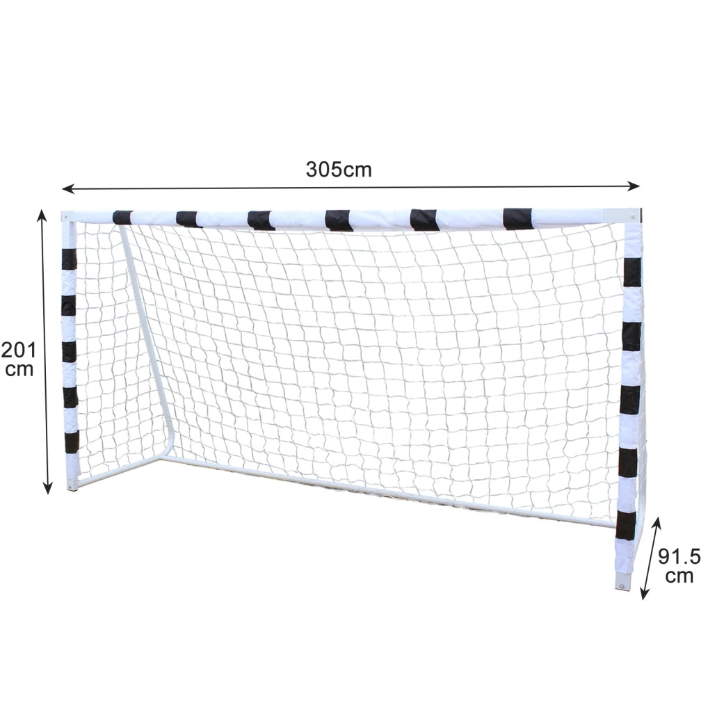 PORTA da calcio pieghevole 240x150x90 cm nera e bianca